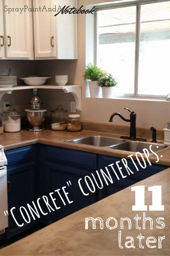 Diy Concrete Countertops 11 Months Later Spray Paint And A
